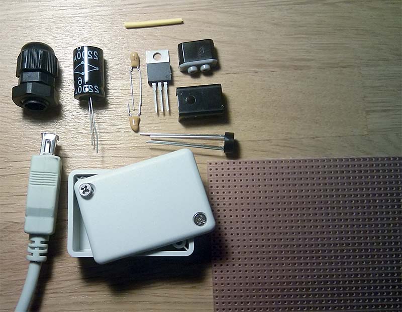 Необходимые компонеты для сборки велосипедной USB зарядки с питанием от динамо-втулки