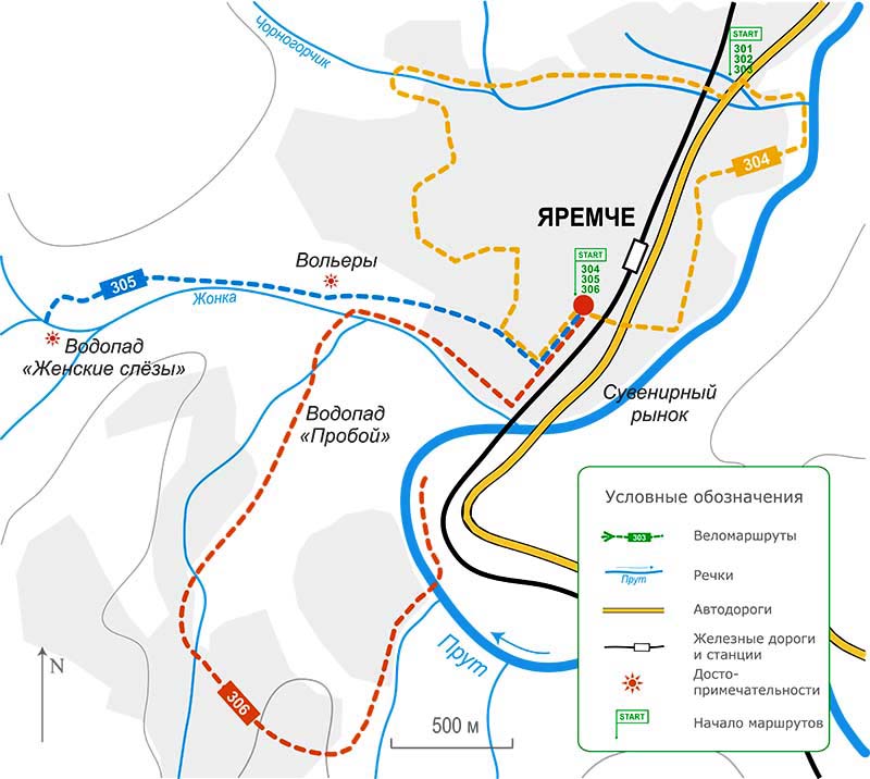 Карта велосипедного похода Карпатами